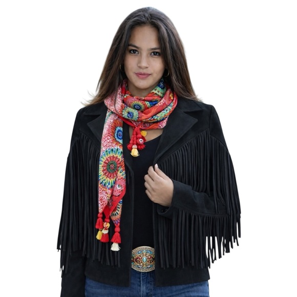 PrettyGarden Jackets & Blazers - Black Faux Suede Cropped Fringe Jacket | Western Boho Festival | Women’s Medium